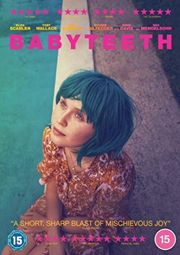 DVD cover featuring a young woman with blue hair sitting by a swimming pool.