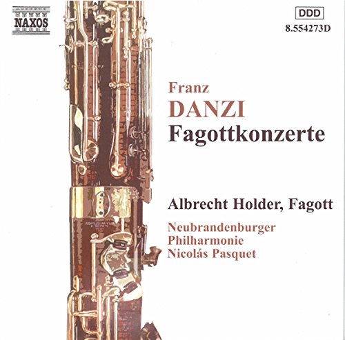CD cover for Danzi bassoon concertos featuring a wooden bassoon.
