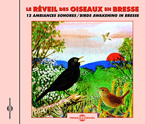 CD cover depicting three songbirds amongst trees and a rising sun.