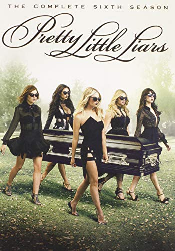 “Pretty Little Liars” DVD cover featuring five women carrying a coffin.