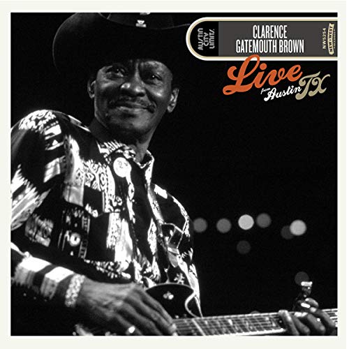 Black and white album cover featuring guitarist Clarence "Gatemouth" Brown.