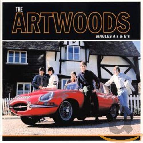 CD cover for The Artwoods, featuring a band with a red sports car.