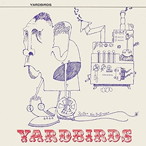 Yardbirds album cover: cartoon man connected to complex machinery.