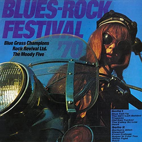 CD cover: woman with motorcycle, text “Blues-Rock Festival” and band names.