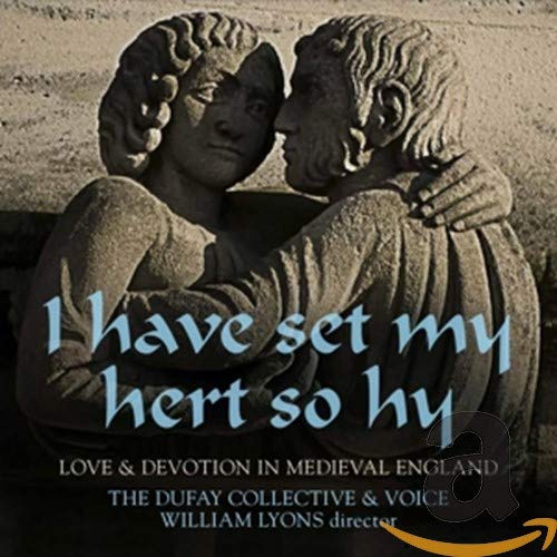 Stone sculpture of two figures embracing, CD cover for "I Have Set My Hert So Hy.
