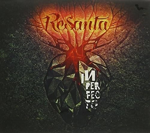 CD cover with a dark, textured heart and fiery tree branches.