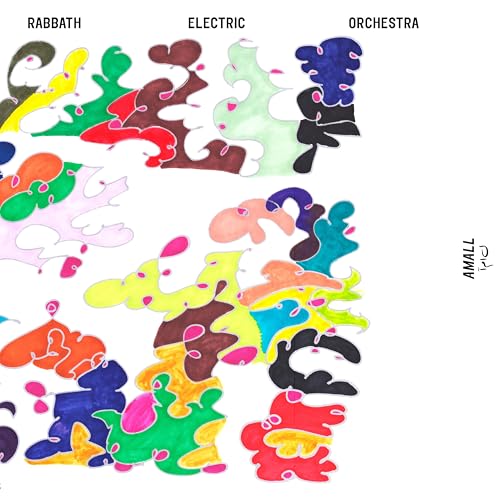 CD cover for Rabbath Electric Orchestra’s “Amall” with colorful, abstract shapes.