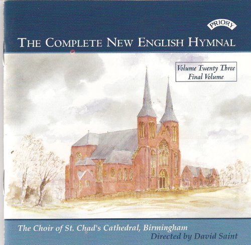 CD cover: watercolor painting of a church, text “Complete New English Hymnal.”