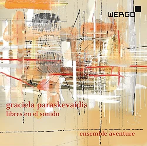 CD cover with abstract orange and white paint strokes, text details.