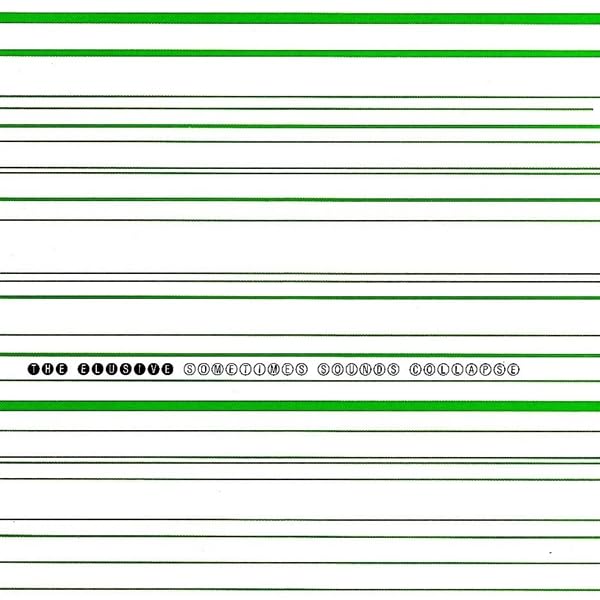 Vinyl record cover with green and white horizontal lines and text.