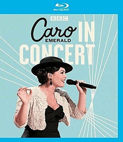 Caro Emerald Blu-ray cover featuring the singer with a microphone.