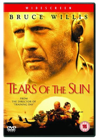 DVD cover for "Tears of the Sun" featuring Bruce Willis and soldiers.