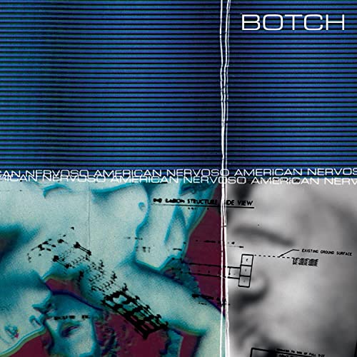 CD cover for Botch’s “American Nervoso” with blue, distorted architectural imagery.