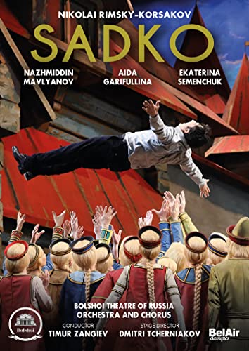 DVD cover for Rimsky-Korsakov’s *Sadko* opera, featuring a leaping performer.
