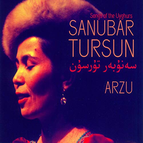 CD cover featuring Sanubar Tursun in profile, with text in multiple languages.