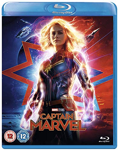 Captain Marvel Blu-ray cover featuring Brie Larson as the superhero.