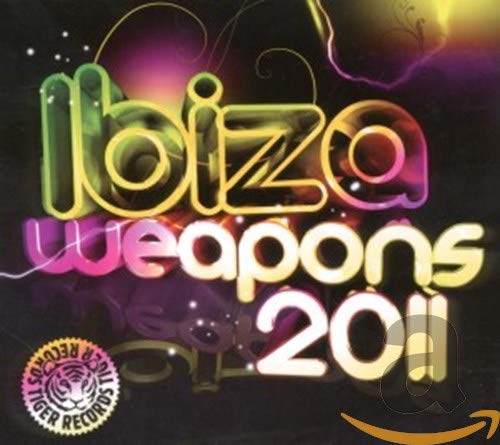 CD cover for “Ibiza Weapons 2011” with colorful, swirling text and logo.