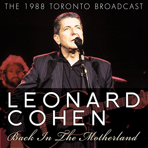Leonard Cohen portrait on CD cover, performing with a guitar and microphone.
