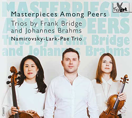 CD cover featuring the Namirovsky-Lark-Pae Trio, with musicians’ portraits.
