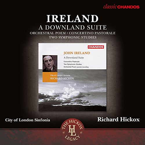 CD cover for John Ireland’s “A Downland Suite” with composer portrait.