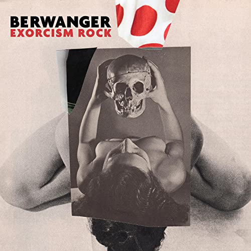 CD cover: grayscale image of a person holding a skull, red polka dots.