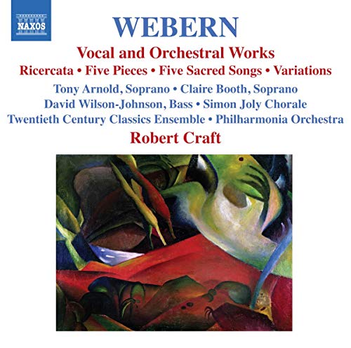 CD cover for Webern’s vocal and orchestral works, abstract painting.