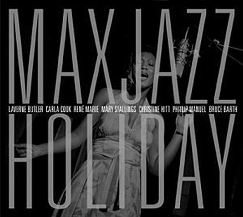 CD cover for “MaxJazz Holiday” featuring a vocalist at a microphone.