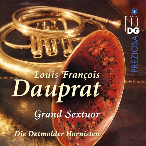CD cover featuring a golden horn and floral-patterned red background.