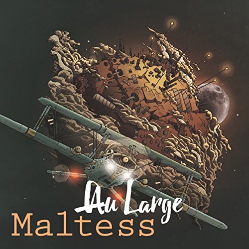 CD cover: fantastical illustration of a biplane and floating island.