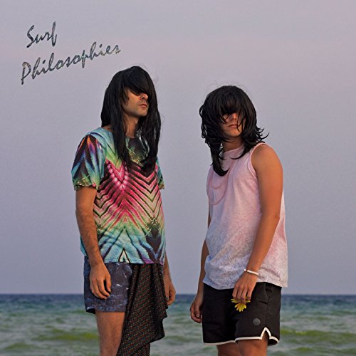 Album cover for "Surf Philosophies" featuring two people by the ocean.