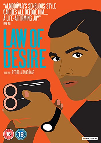 Law of Desire" DVD cover: stylized portrait of a man with a gun.