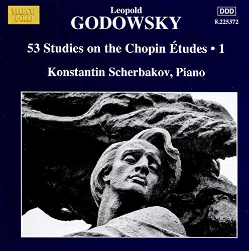 CD cover: Leopold Godowsky studies, featuring a sculpted head in profile.
