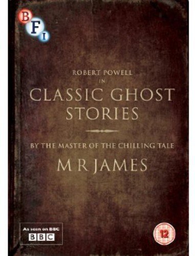 DVD cover for “Classic Ghost Stories Of M R James” with textured book design.