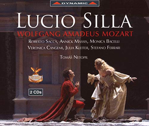 CD cover for Mozart’s “Lucio Silla” opera, featuring performers in costume.