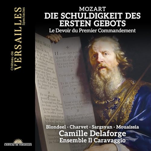 CD cover featuring a portrait of a bearded man with sheet music.