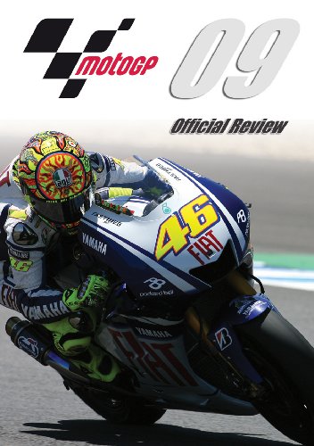 MotoGP 2009 Official Season Review DVD cover featuring Valentino Rossi on a Yamaha.