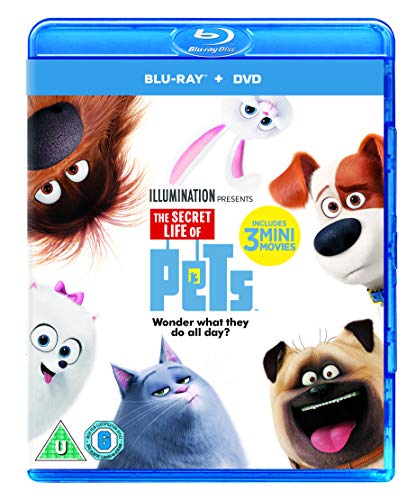 Blu-ray case for "The Secret Life of Pets" featuring cartoon animals.