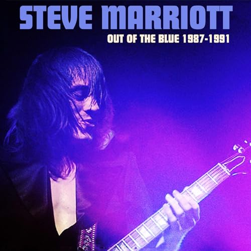Steve Marriott album cover, blue tones, musician with guitar.
