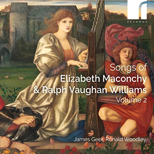 CD cover depicting two women with a harp in a garden setting.