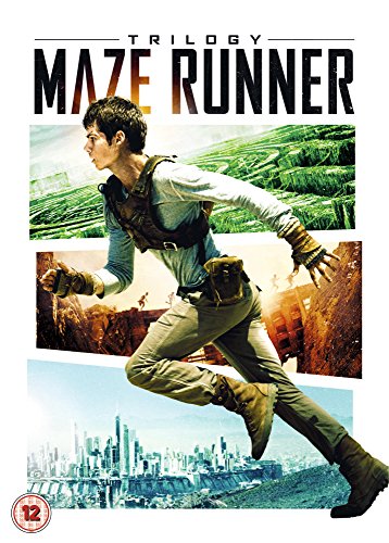 Blu-ray cover for "Maze Runner" trilogy, featuring a running young man.
