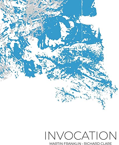 Vinyl record cover with abstract blue and grey paint-like design.