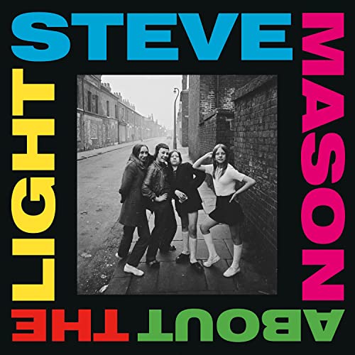 Album cover for Steve Mason’s “About The Light” featuring a black and white street scene.