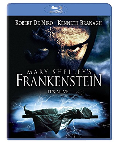 Frankenstein Blu-ray cover featuring a close-up of the monster’s face.