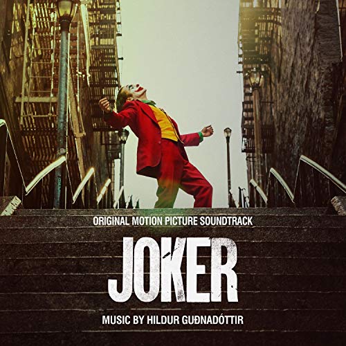 “Joker” soundtrack CD cover featuring Joaquin Phoenix as the Joker on stairs.