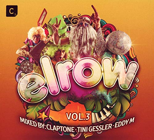 Colorful CD cover for “ELROW VOL. 3” with cartoon characters and disco balls.