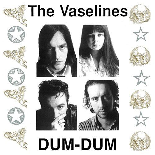 The Vaselines’ “Dum Dum” vinyl album cover with four black and white portraits.