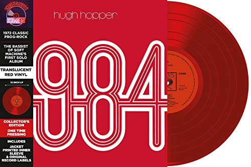 Red vinyl record of Hugh Hopper’s “1984” album with red cover art.