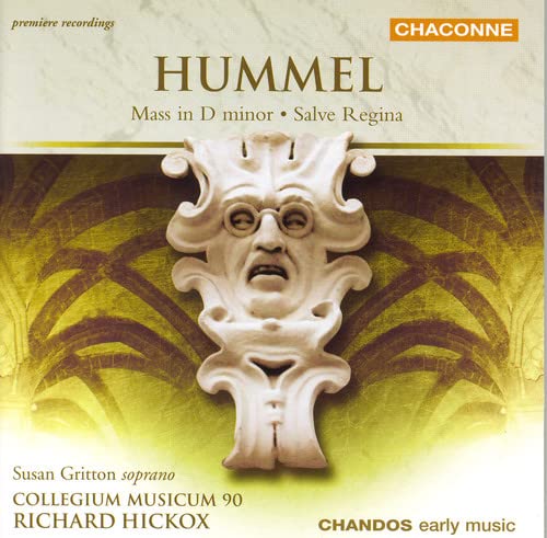 CD cover for Hummel’s Mass in D minor with ornate mask detail.