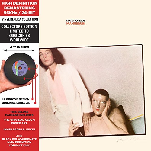 CD cover for Marc Jordan’s “Mannequin” featuring two figures in pastel clothing.