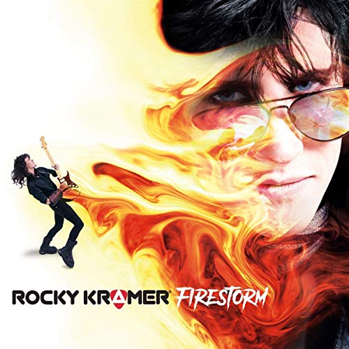 CD cover featuring a guitarist with fiery orange and yellow effects.